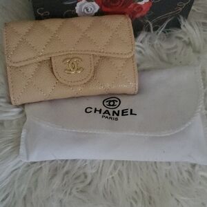 Chanel Tan Quilted Wallet